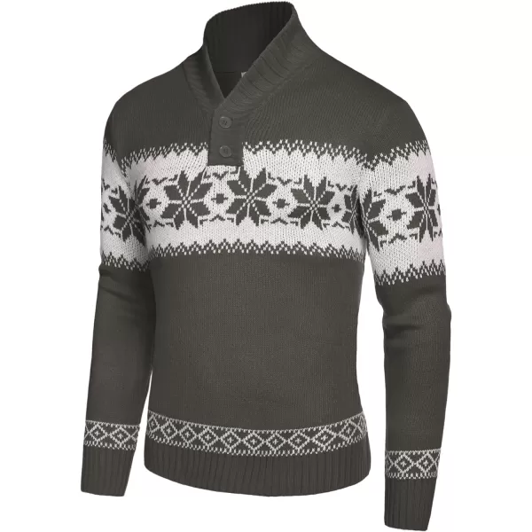 COOFANDY Men's Christmas Sweater Ugly Knitted Xmas Sweaters Casual Snowflake Pullover Knitwear
