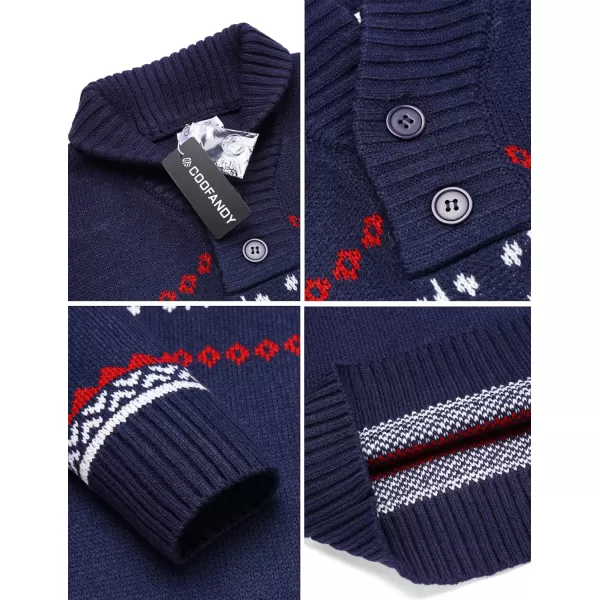 COOFANDY Men's Christmas Sweater Ugly Knitted Xmas Sweaters Casual Snowflake Pullover Knitwear