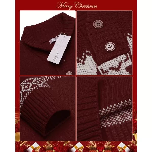 COOFANDY Men's Christmas Sweater Ugly Knitted Xmas Sweaters Casual Snowflake Pullover Knitwear