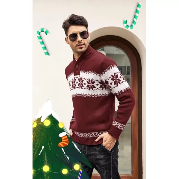 COOFANDY Men's Christmas Sweater Ugly Knitted Xmas Sweaters Casual Snowflake Pullover Knitwear