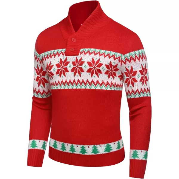COOFANDY Men's Christmas Sweater Ugly Knitted Xmas Sweaters Casual Snowflake Pullover Knitwear