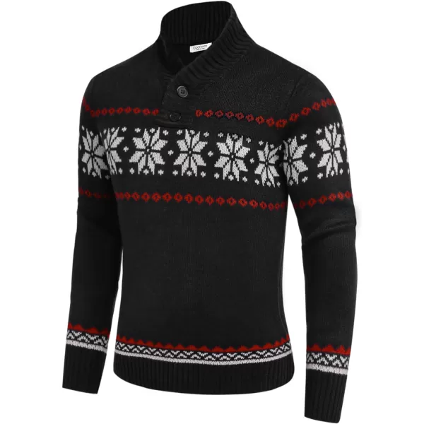COOFANDY Men's Christmas Sweater Ugly Knitted Xmas Sweaters Casual Snowflake Pullover Knitwear