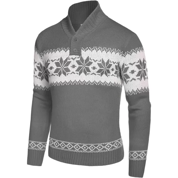 COOFANDY Men's Christmas Sweater Ugly Knitted Xmas Sweaters Casual Snowflake Pullover Knitwear