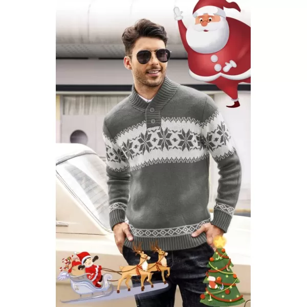 COOFANDY Men's Christmas Sweater Ugly Knitted Xmas Sweaters Casual Snowflake Pullover Knitwear
