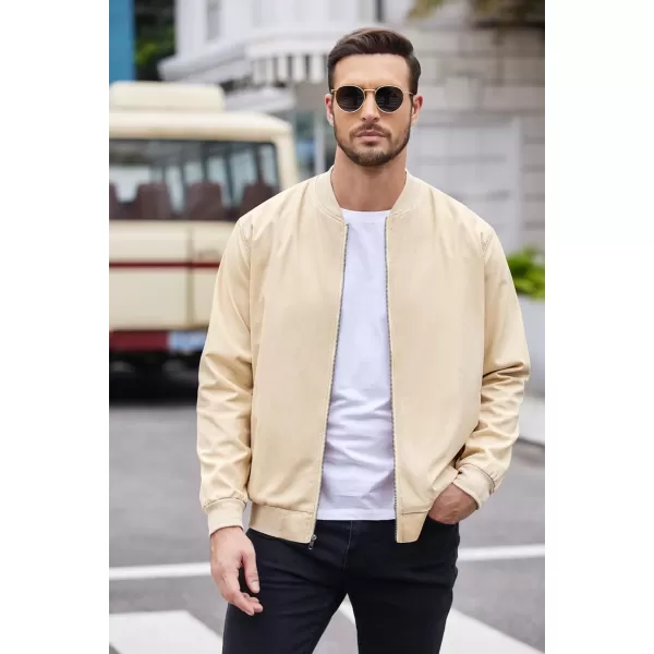 COOFANDY Men's Cotton Bomber Jacket Lightweight Flight Jackets Casual Softshell Varisty Jacket