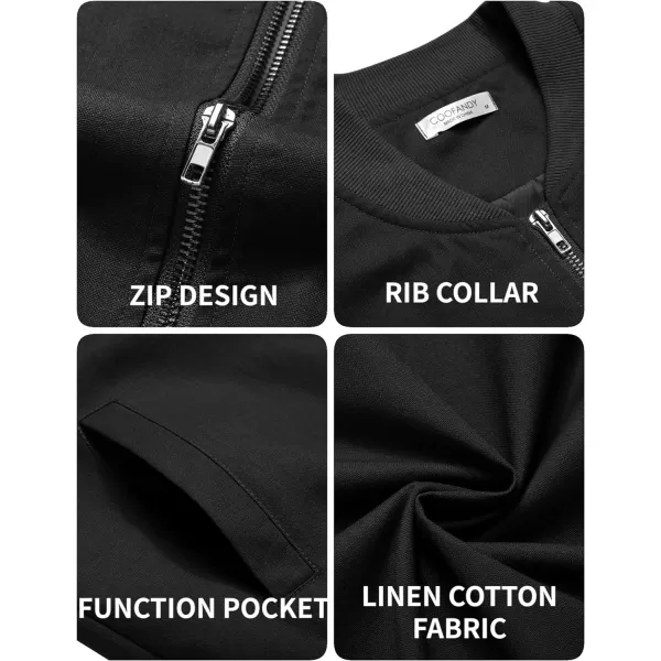 COOFANDY Men's Cotton Bomber Jacket Lightweight Flight Jackets Casual Softshell Varisty Jacket