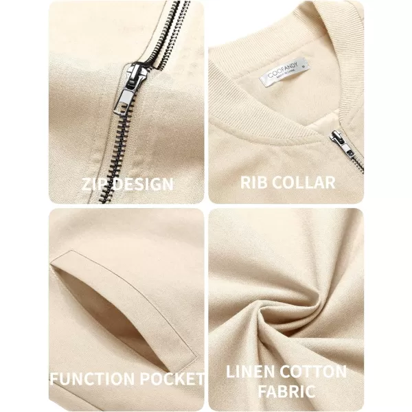 COOFANDY Men's Cotton Bomber Jacket Lightweight Flight Jackets Casual Softshell Varisty Jacket