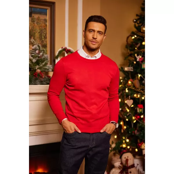 COOFANDY Men's Crew Neck Sweater Slim Fit Lightweight Sweatshirts Knitted Pullover for Casual Or Dressy Wear