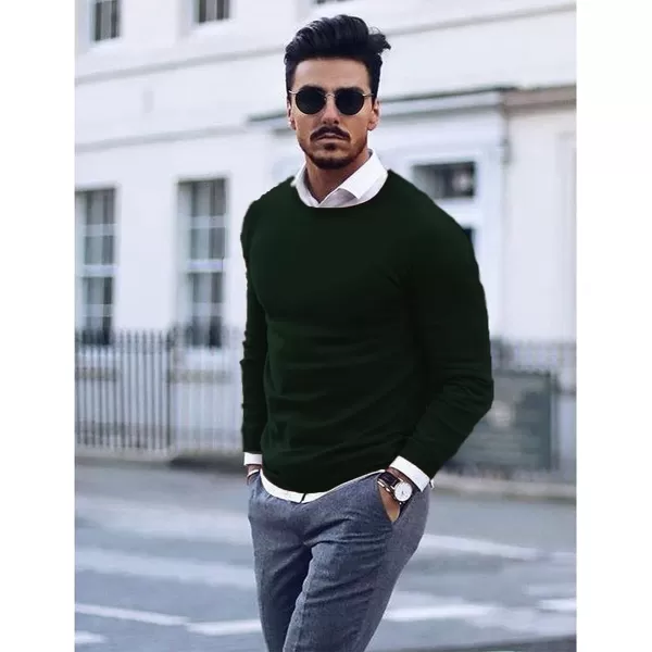 COOFANDY Men's Crew Neck Sweater Slim Fit Lightweight Sweatshirts Knitted Pullover for Casual Or Dressy Wear