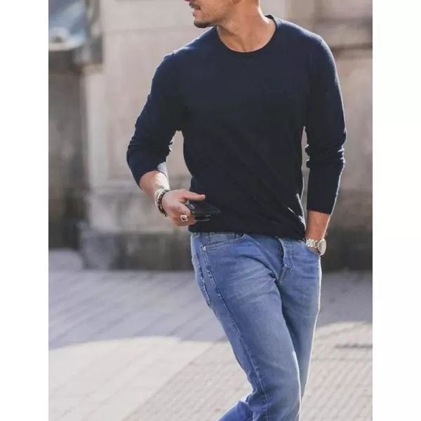 COOFANDY Men's Crew Neck Sweater Slim Fit Lightweight Sweatshirts Knitted Pullover for Casual Or Dressy Wear
