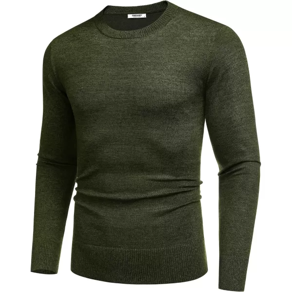 COOFANDY Men's Crew Neck Sweater Slim Fit Lightweight Sweatshirts Knitted Pullover for Casual Or Dressy Wear)