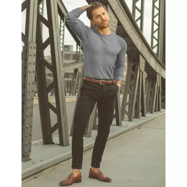 COOFANDY Men's Crew Neck Sweater Slim Fit Lightweight Sweatshirts Knitted Pullover for Casual Or Dressy Wear