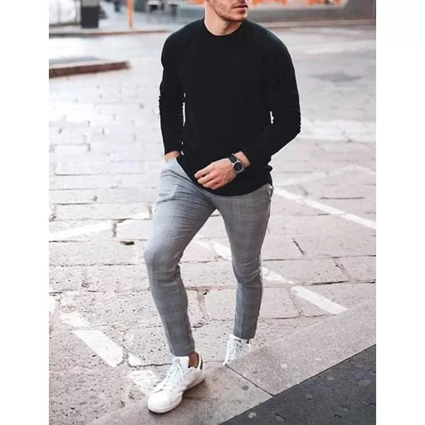 COOFANDY Men's Crew Neck Sweater Slim Fit Lightweight Sweatshirts Knitted Pullover for Casual Or Dressy Wear