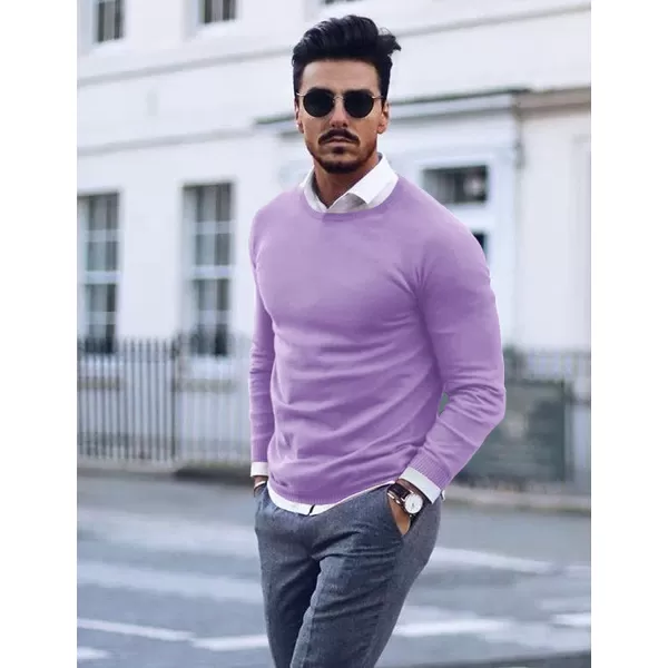 COOFANDY Men's Crew Neck Sweater Slim Fit Lightweight Sweatshirts Knitted Pullover for Casual Or Dressy Wear