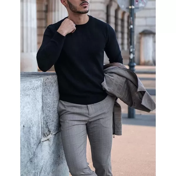 COOFANDY Men's Crew Neck Sweater Slim Fit Lightweight Sweatshirts Knitted Pullover for Casual Or Dressy Wear