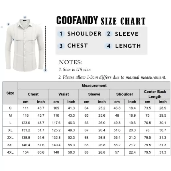 COOFANDY Mens Cuban Guayabera Shirt Casual Button Down Shirts Long Sleeve Beach Linen Shirts