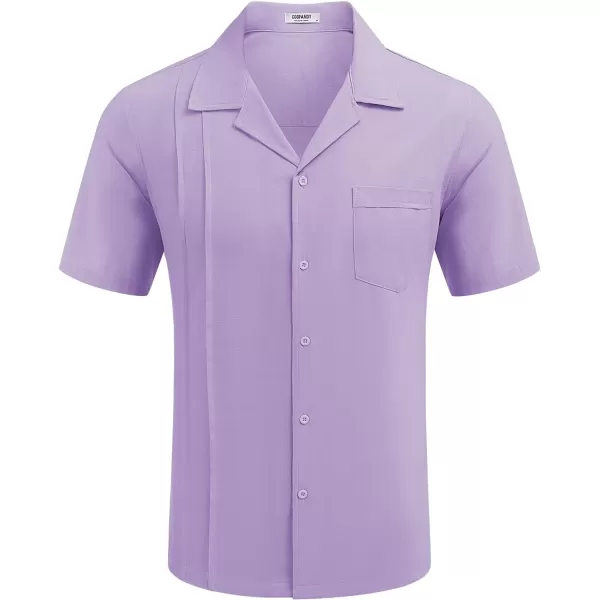 COOFANDY Mens Cuban Guayabera Shirt Short Sleeve Button Down Shirts Casual Summer Linen Shirts