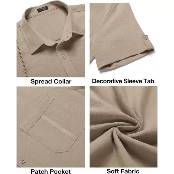 COOFANDY Mens Cuban Guayabera Shirt Short Sleeve Casual Button Down Summer Beach Shirts