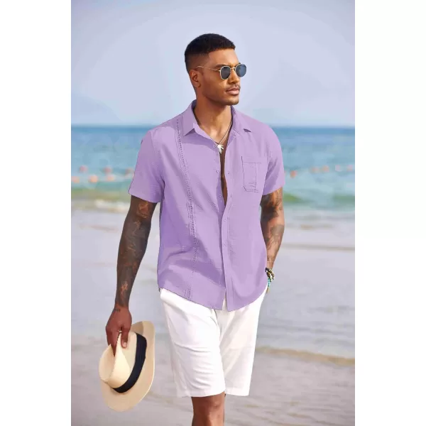 COOFANDY Mens Cuban Guayabera Shirt Short Sleeve Casual Button Down Summer Beach Shirts