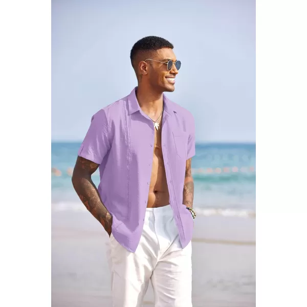 COOFANDY Mens Cuban Guayabera Shirt Short Sleeve Casual Button Down Summer Beach Shirts