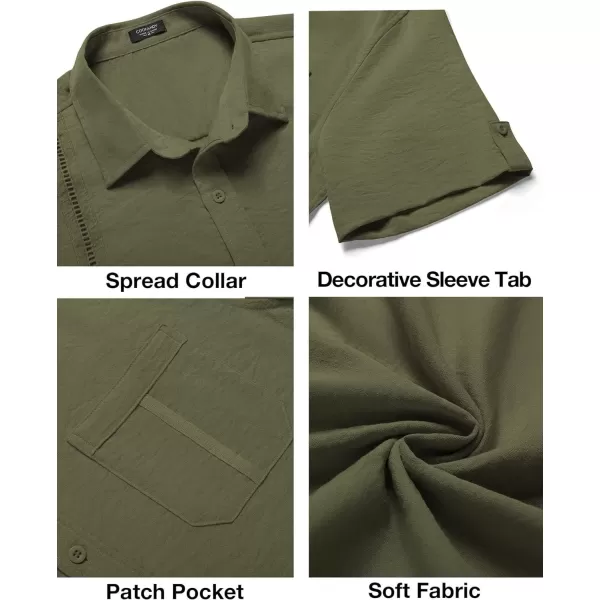 COOFANDY Mens Cuban Guayabera Shirt Short Sleeve Casual Button Down Summer Beach Shirts