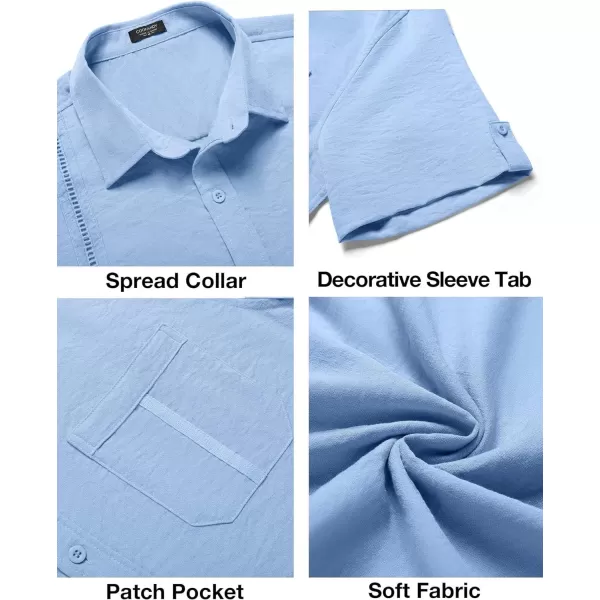 COOFANDY Mens Cuban Guayabera Shirt Short Sleeve Casual Button Down Summer Beach Shirts