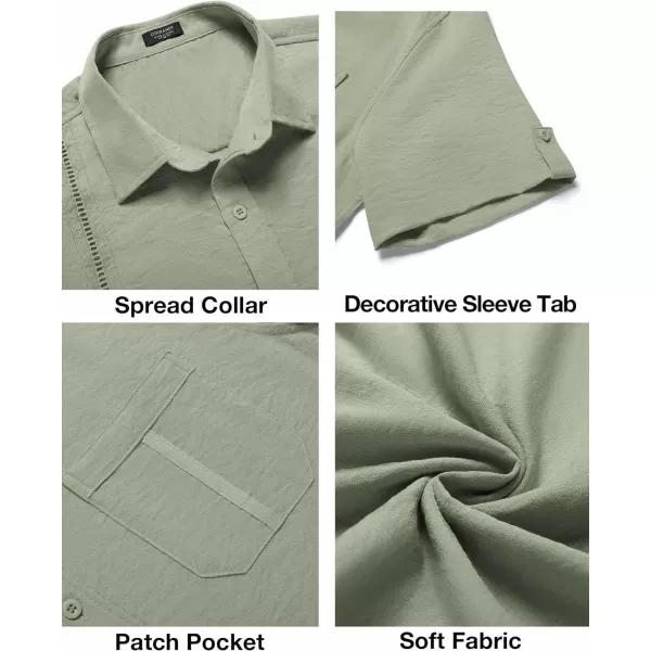 COOFANDY Mens Cuban Guayabera Shirt Short Sleeve Casual Button Down Summer Beach Shirts