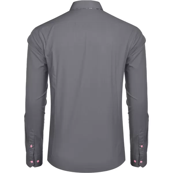 COOFANDY Mens Dress Shirt Long Sleeve Casual Button Down Paisley Shirts Party Wedding Dress Shirt