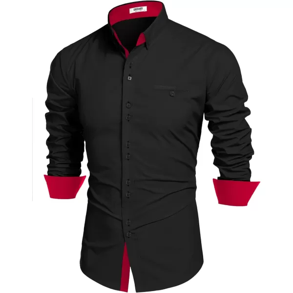 COOFANDY Mens Dress Shirt Long Sleeve Casual Button Down Paisley Shirts Party Wedding Dress Shirt