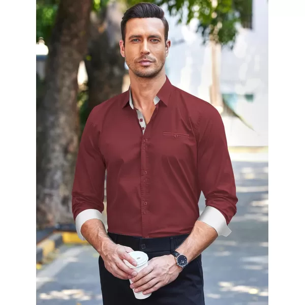 COOFANDY Mens Dress Shirt Long Sleeve Casual Button Down Paisley Shirts Party Wedding Dress Shirt