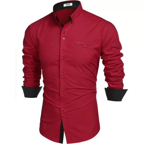 COOFANDY Mens Dress Shirt Long Sleeve Casual Button Down Paisley Shirts Party Wedding Dress Shirt