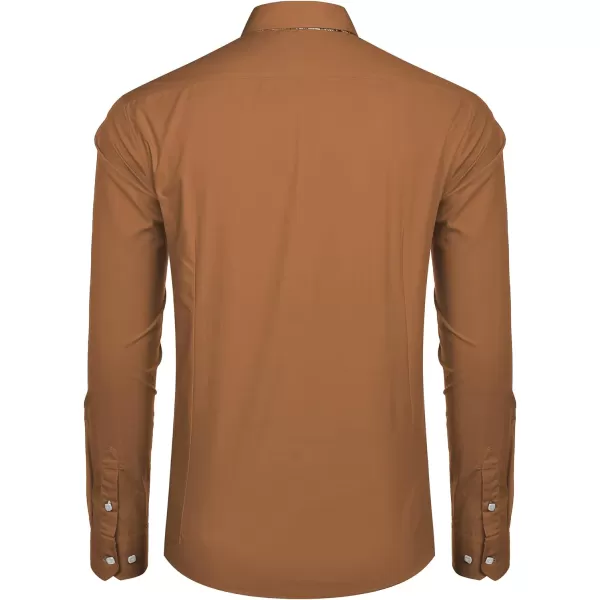 COOFANDY Mens Dress Shirt Long Sleeve Casual Button Down Paisley Shirts Party Wedding Dress Shirt