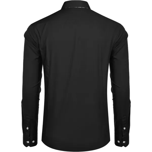 COOFANDY Mens Dress Shirt Long Sleeve Casual Button Down Paisley Shirts Party Wedding Dress Shirt