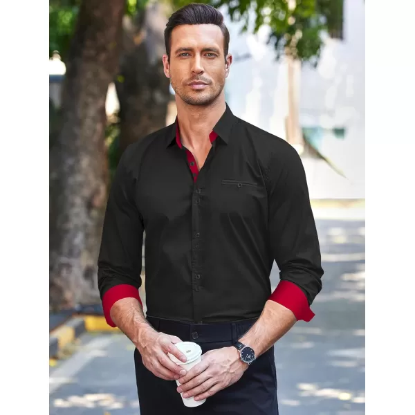 COOFANDY Mens Dress Shirt Long Sleeve Casual Button Down Paisley Shirts Party Wedding Dress Shirt