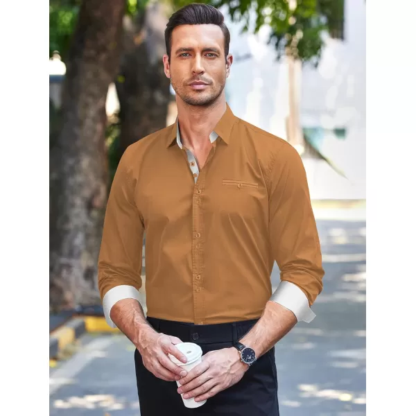 COOFANDY Mens Dress Shirt Long Sleeve Casual Button Down Paisley Shirts Party Wedding Dress Shirt