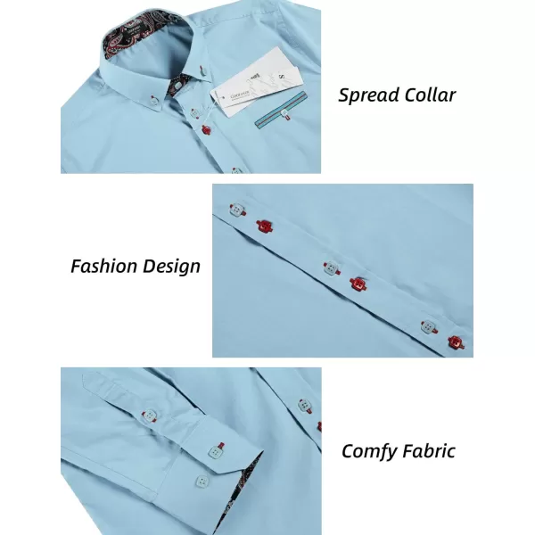 COOFANDY Mens Dress Shirt Long Sleeve Casual Button Down Paisley Shirts Party Wedding Dress Shirt