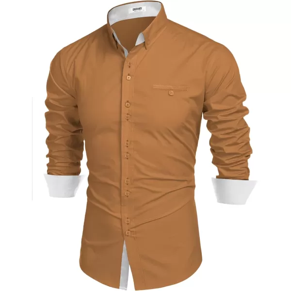 COOFANDY Mens Dress Shirt Long Sleeve Casual Button Down Paisley Shirts Party Wedding Dress Shirt