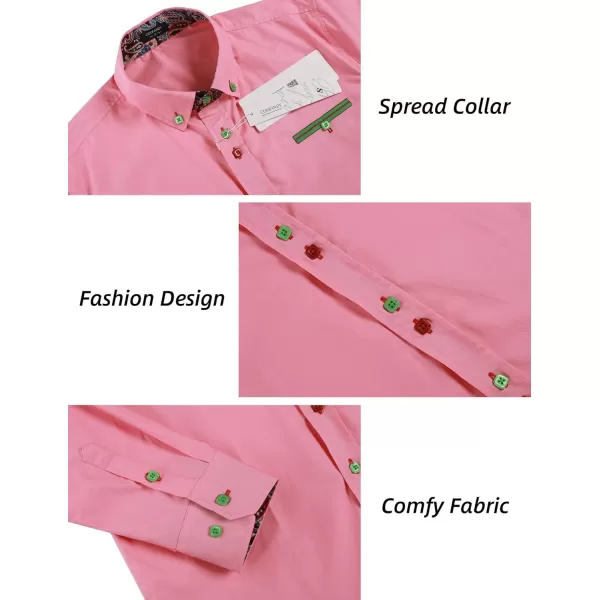 COOFANDY Mens Dress Shirt Long Sleeve Casual Button Down Paisley Shirts Party Wedding Dress Shirt