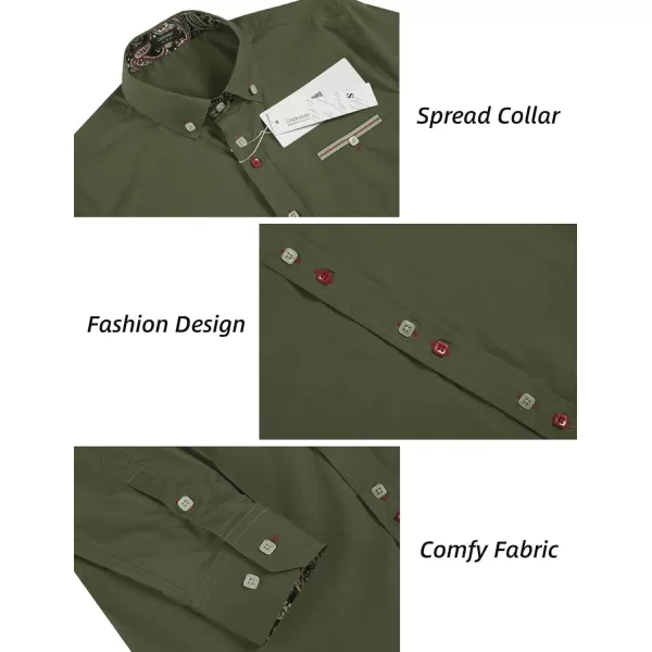 COOFANDY Mens Dress Shirt Long Sleeve Casual Button Down Paisley Shirts Party Wedding Dress Shirt