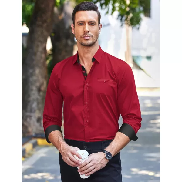 COOFANDY Mens Dress Shirt Long Sleeve Casual Button Down Paisley Shirts Party Wedding Dress Shirt