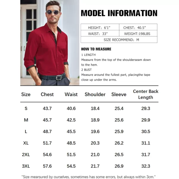 COOFANDY Mens Dress Shirt Long Sleeve Casual Button Down Paisley Shirts Party Wedding Dress Shirt