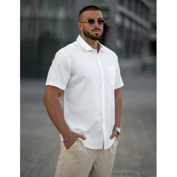 COOFANDY Men's Dress Shirts 2024 Short Sleeve Business Casual Regular Fit Button Down Shirts with Pocket