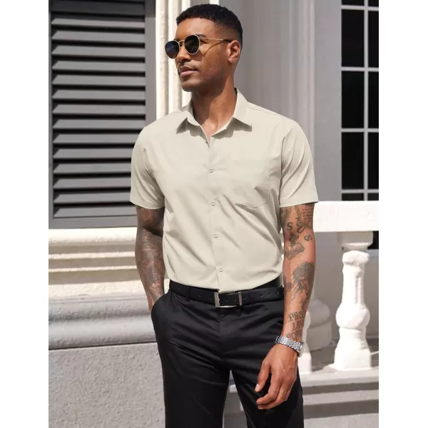COOFANDY Men's Dress Shirts 2024 Short Sleeve Business Casual Regular Fit Button Down Shirts with Pocket