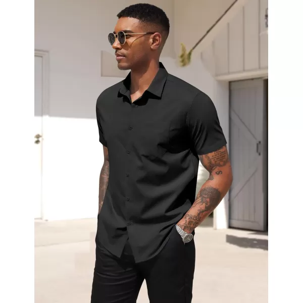 COOFANDY Men's Dress Shirts 2024 Short Sleeve Business Casual Regular Fit Button Down Shirts with Pocket