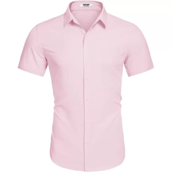 COOFANDY Men's Dress Shirts 2024 Short Sleeve Business Casual Regular Fit Button Down Shirts with Pocket