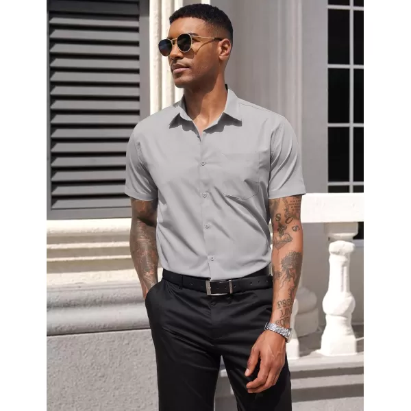 COOFANDY Men's Dress Shirts 2024 Short Sleeve Business Casual Regular Fit Button Down Shirts with Pocket