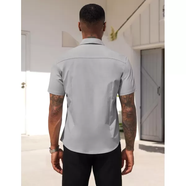 COOFANDY Men's Dress Shirts 2024 Short Sleeve Business Casual Regular Fit Button Down Shirts with Pocket