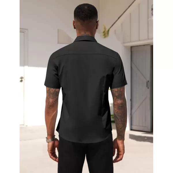 COOFANDY Men's Dress Shirts 2024 Short Sleeve Business Casual Regular Fit Button Down Shirts with Pocket