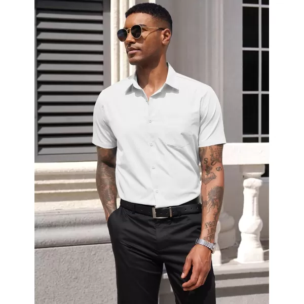 COOFANDY Men's Dress Shirts 2024 Short Sleeve Business Casual Regular Fit Button Down Shirts with Pocket