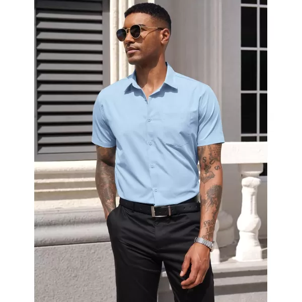 COOFANDY Men's Dress Shirts 2024 Short Sleeve Business Casual Regular Fit Button Down Shirts with Pocket